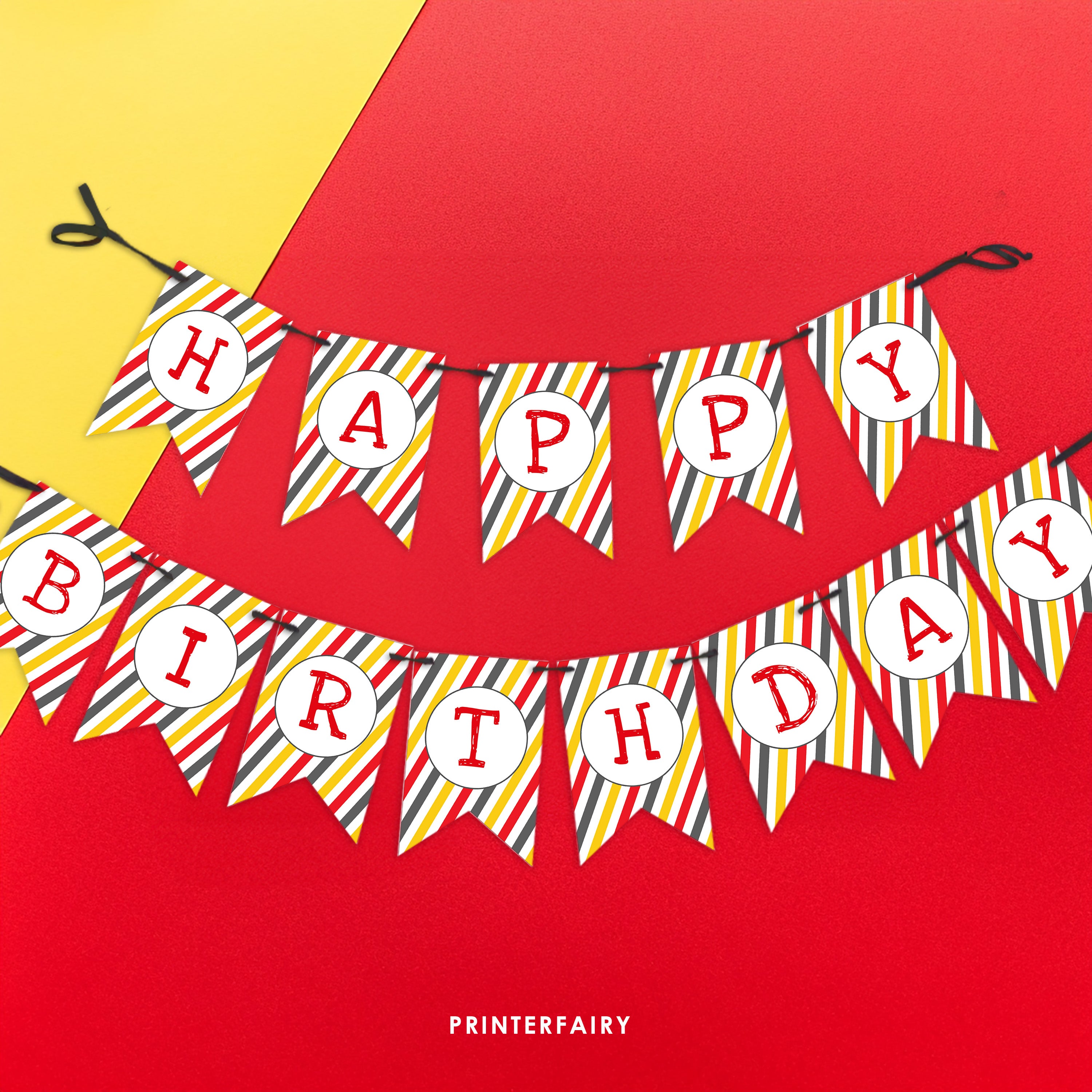 Firefighter Happy Birthday Banner