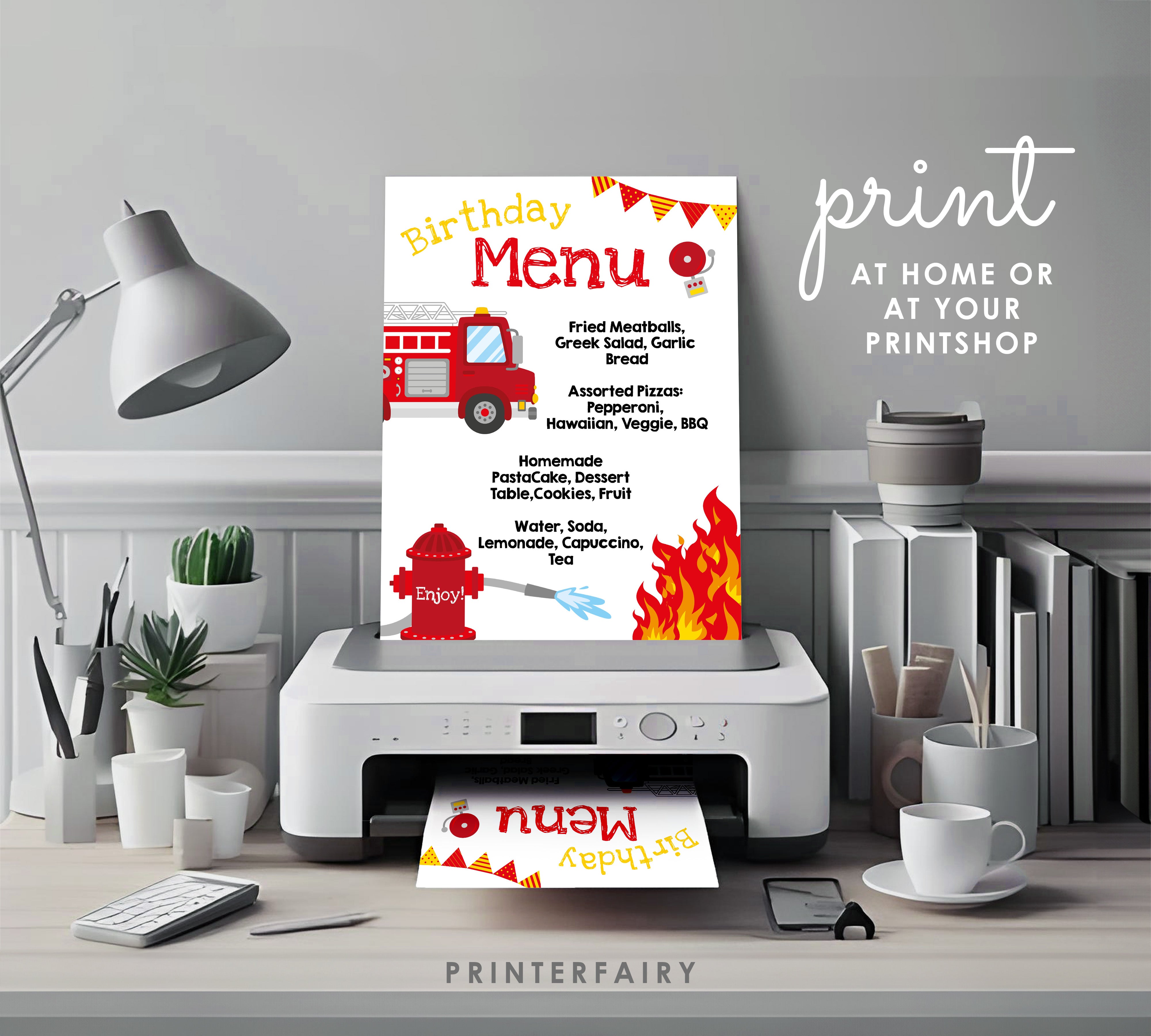 Firefighter Party Menu