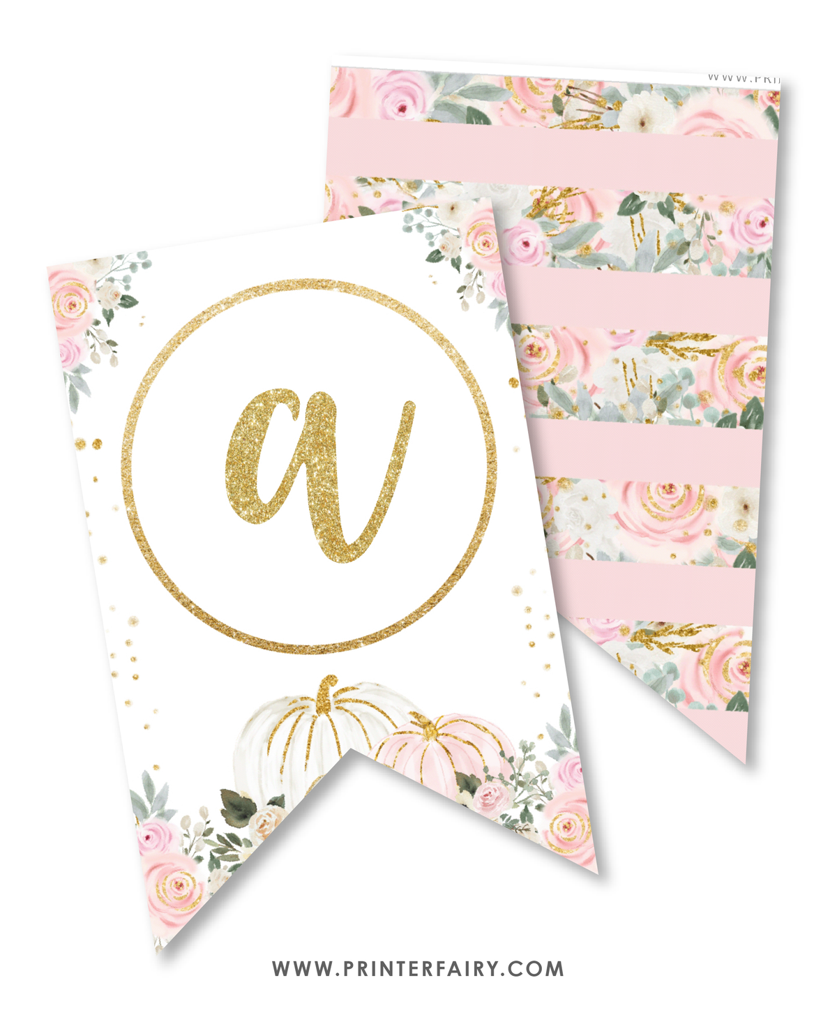 Floral Pumpkin Birthday Banner