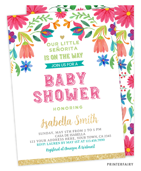 Floral Fiesta Baby Shower Invitation