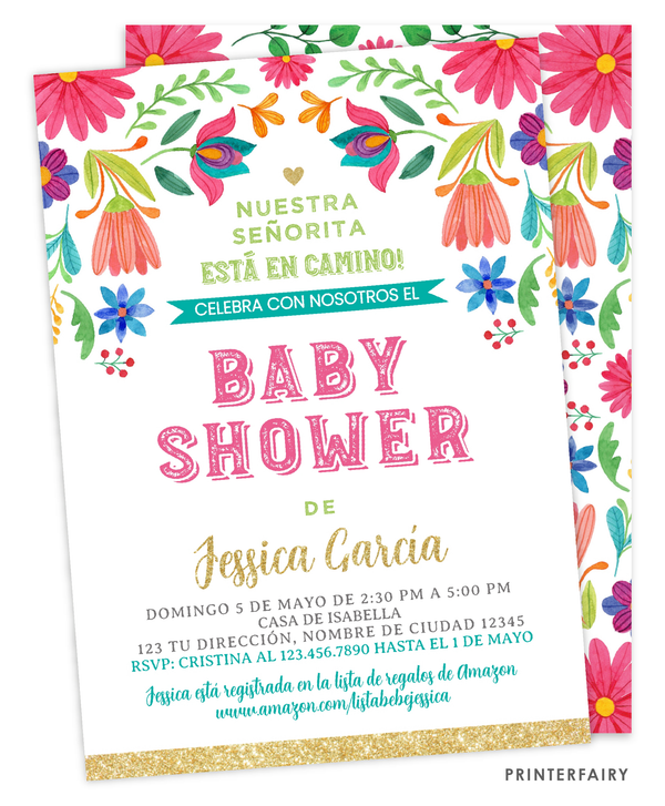 Floral Fiesta Baby Shower Invitation