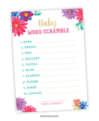 Floral Fiesta Baby Shower Games