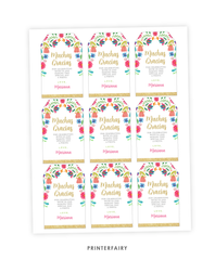Mexican Flowers Favor Tags