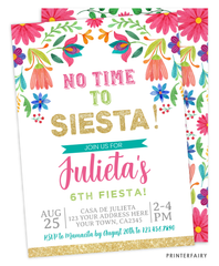 Mexican Flowers Fiesta Invitation