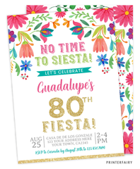 Mexican Flowers Adult Fiesta Invitation