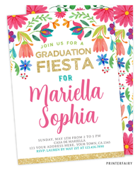 Mexican Flowers Graduation Invitation