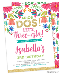 Mexican Flowers Third Fiesta Invitation