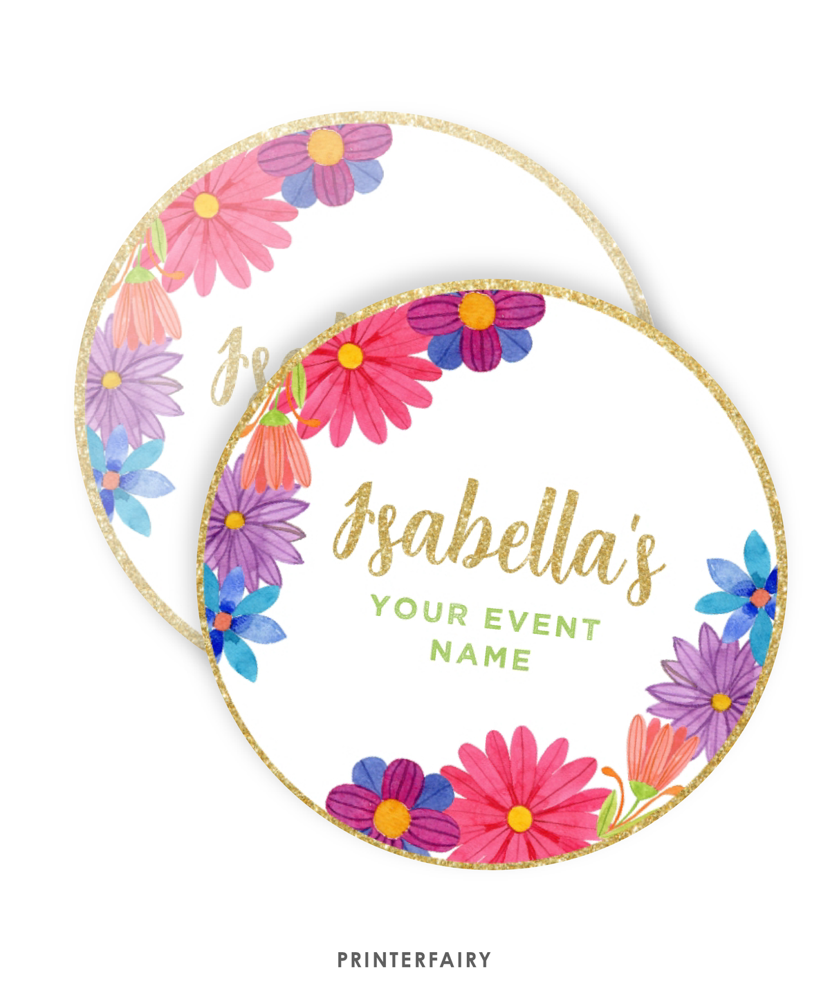 Mexican Flowers Cupcake Toppers
