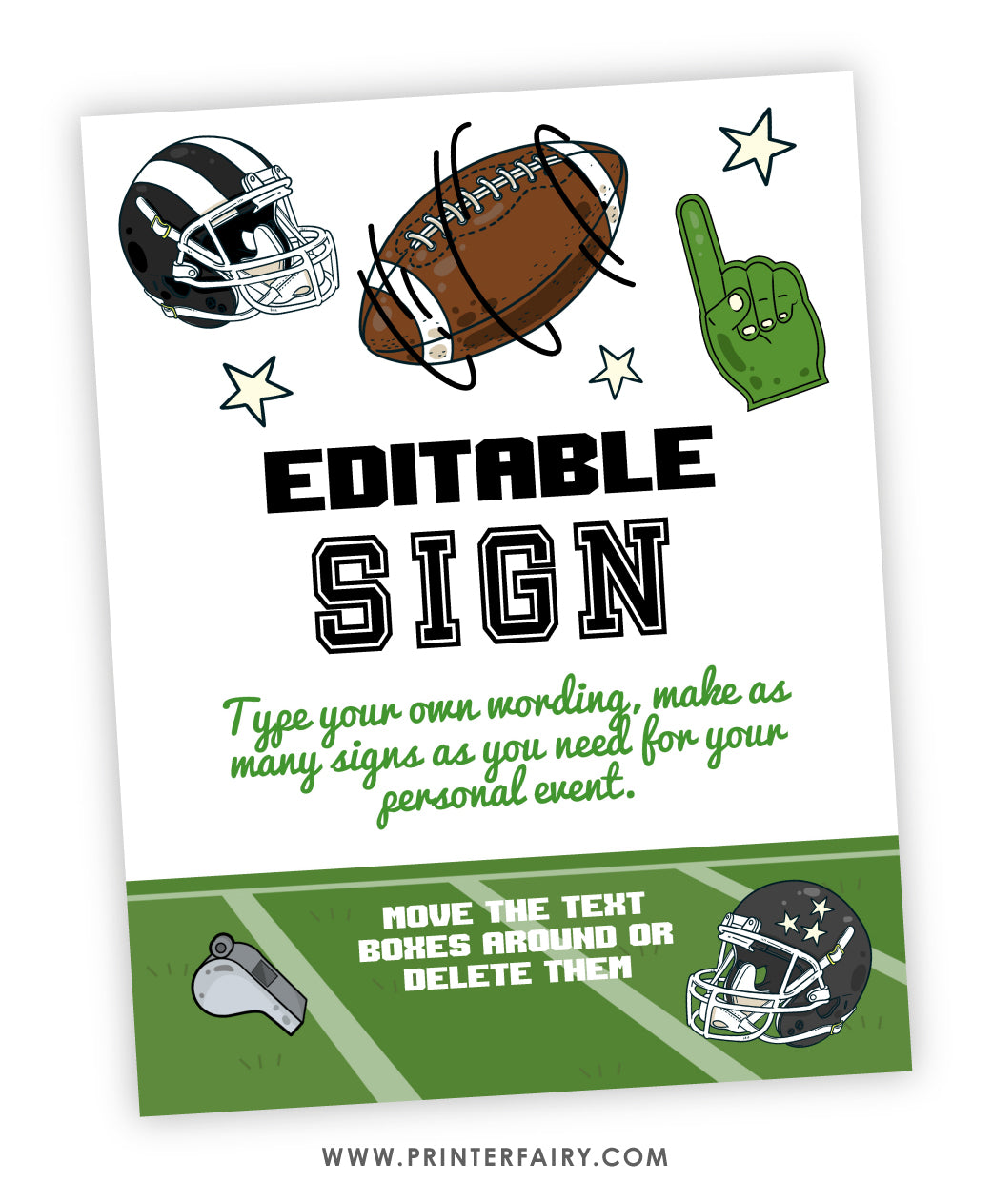 Football Birthday Party Sign