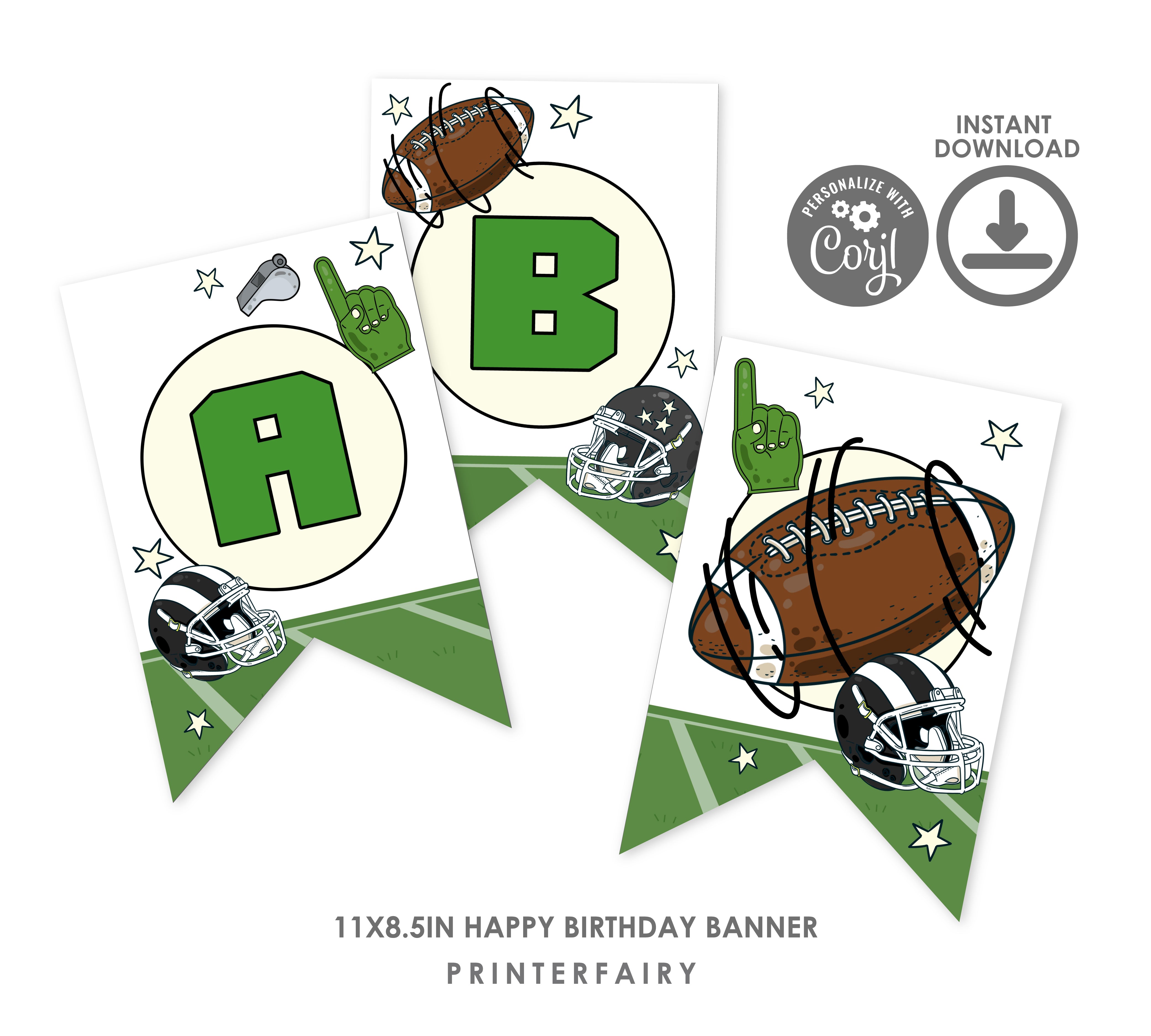 Football Birthday Party Banner