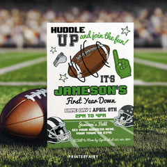 Football First Birthday Invitation