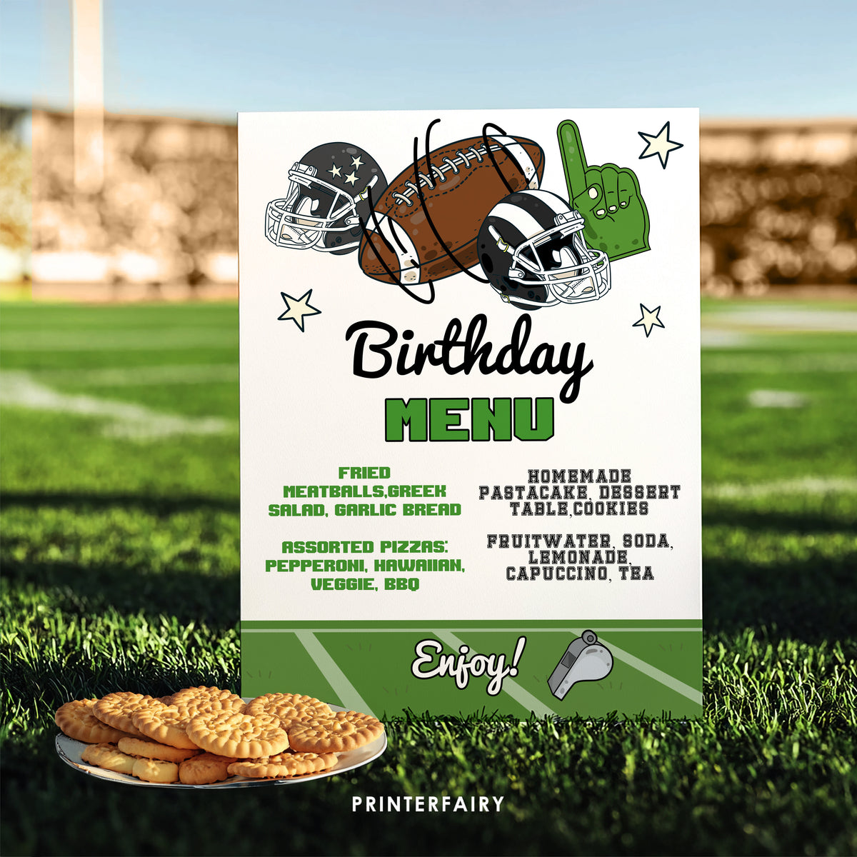 Football Birthday Party Menu