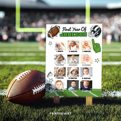 Football First Birthday Photo Board