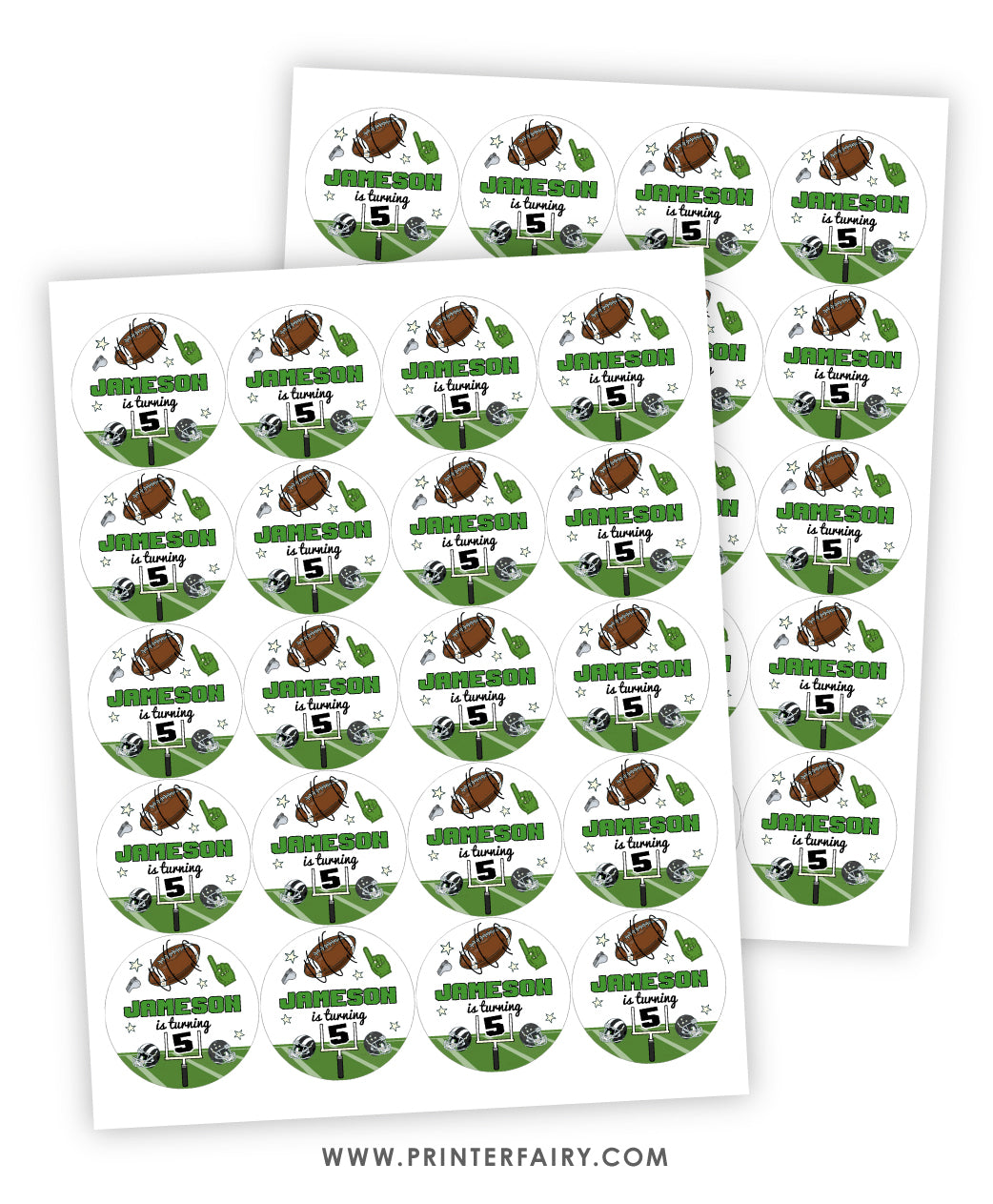 Football Party Cupcake Toppers