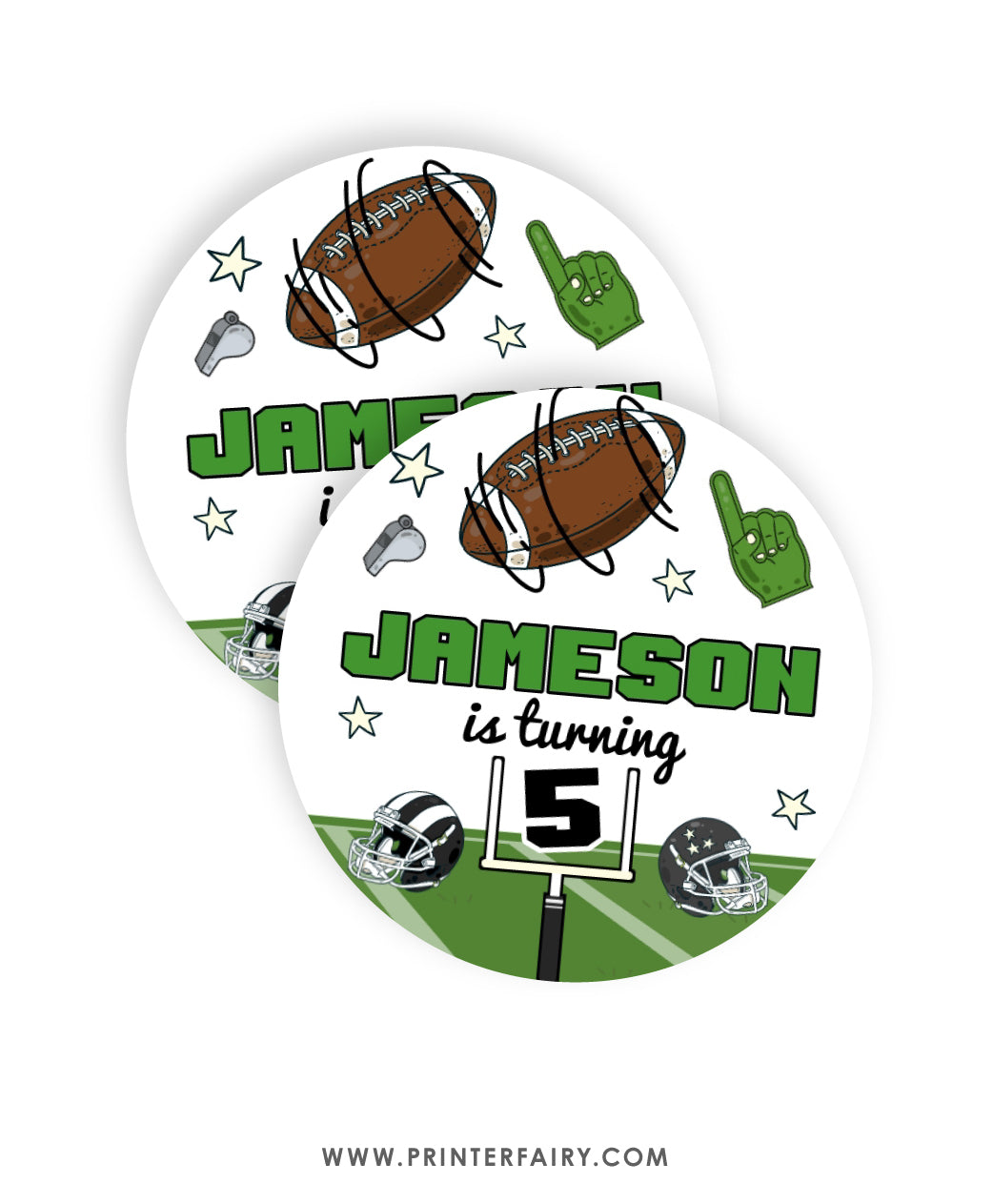 Football Party Cupcake Toppers