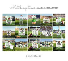Football Party Water Bottle Label