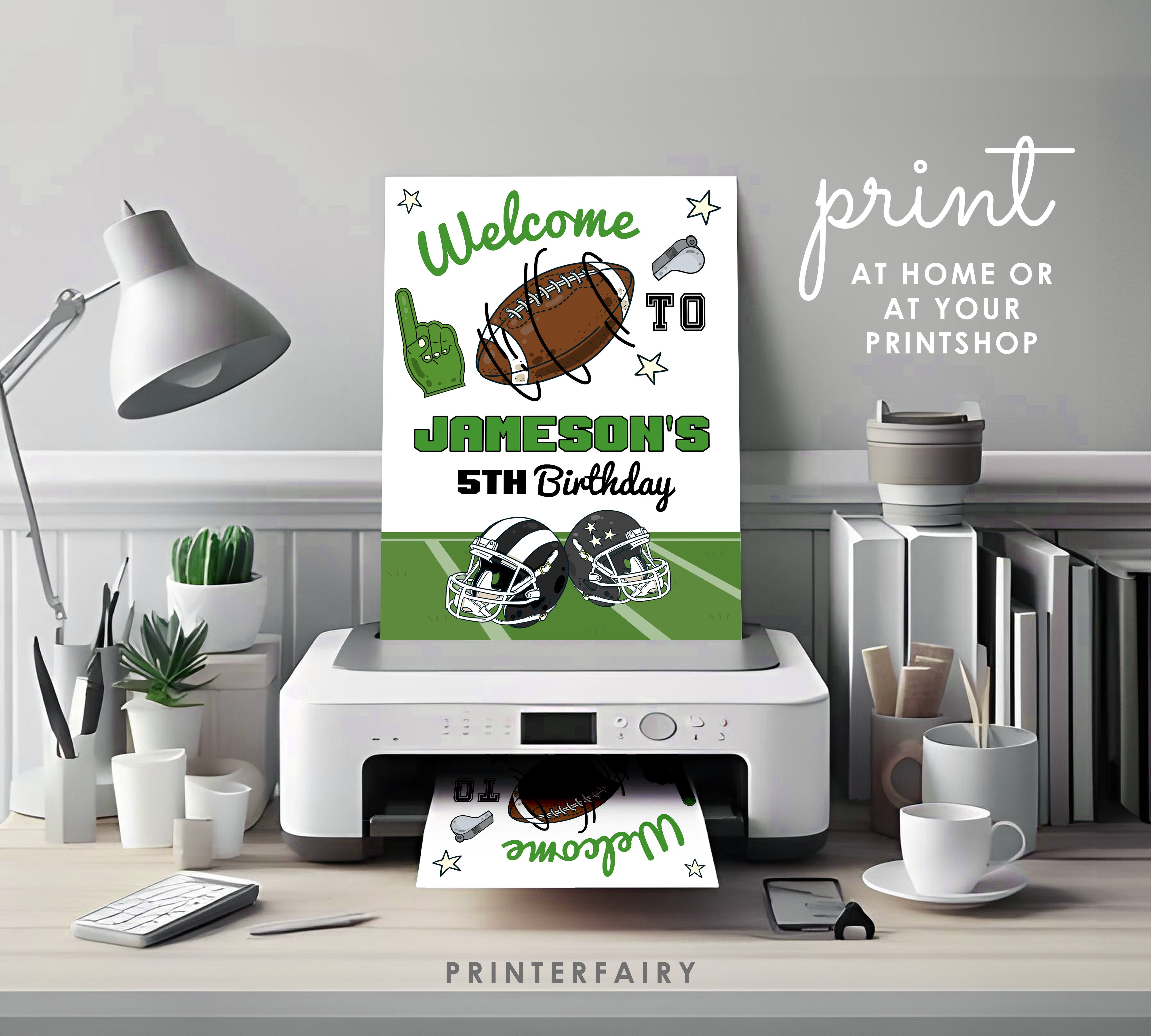 Football Birthday Party Welcome Sign