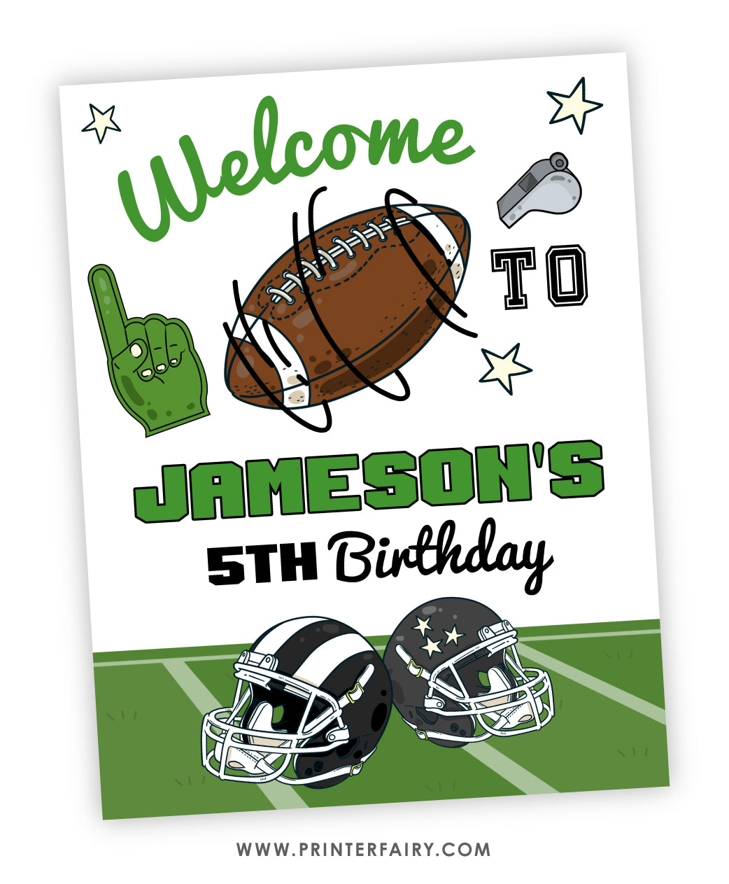 Football Birthday Party Welcome Sign