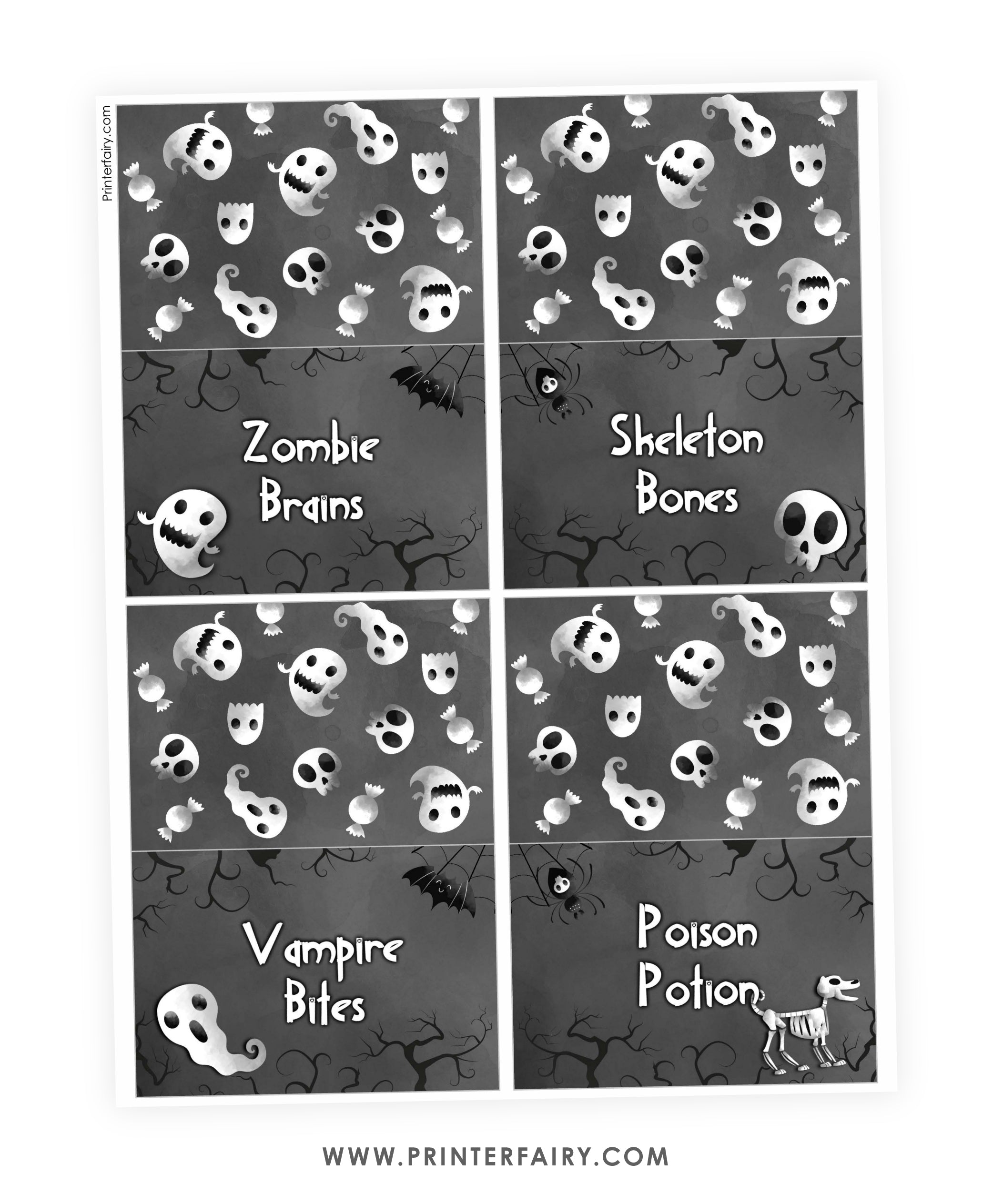 Free Black And White Halloween Food Tents