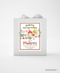 Elf Christmas Eve Box Label