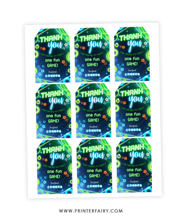 Party Glow Favor Tags