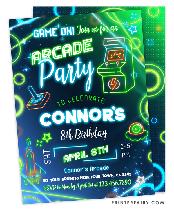 Arcade Party Invitation
