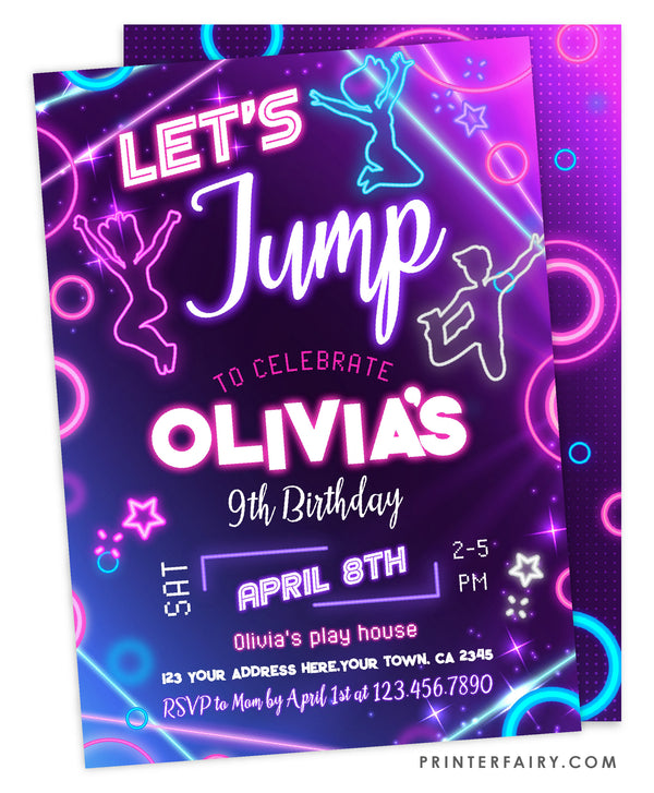 Jump Party Invitation