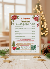 Preisliste Vorlage