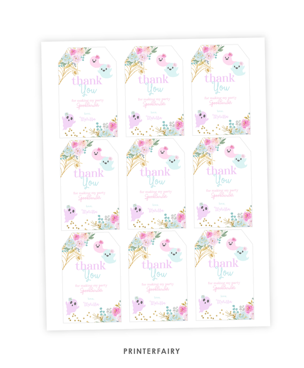 Floral Halloween Favor Tags