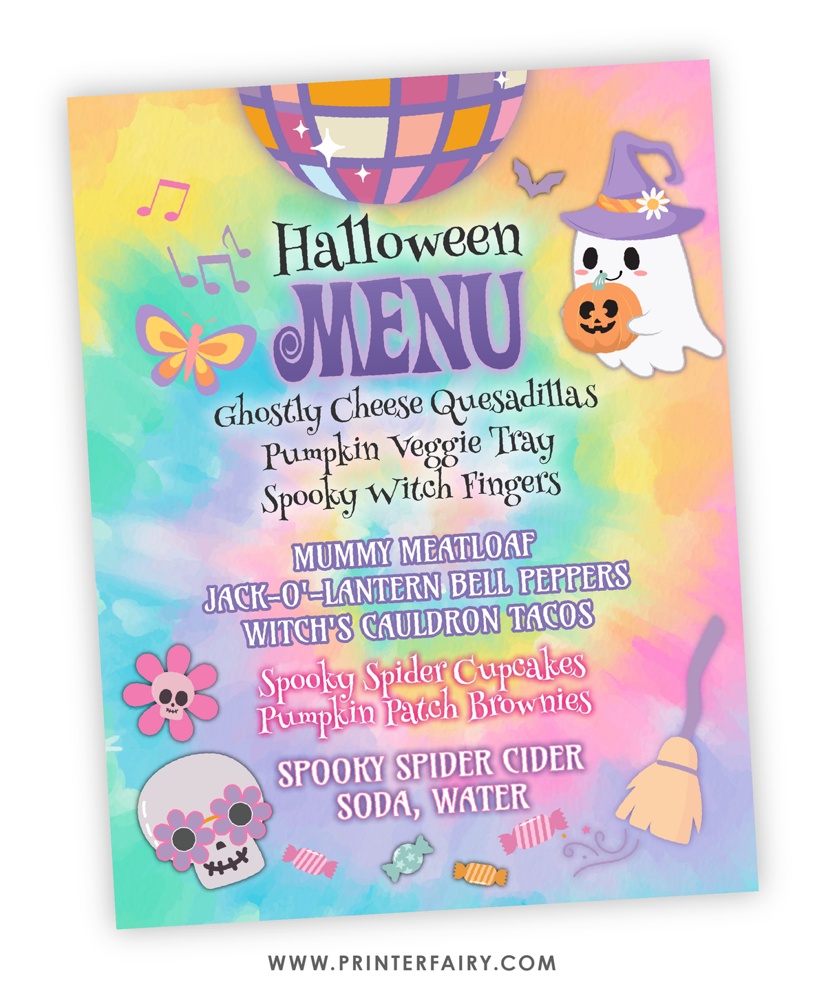 Groovy Halloween Menu