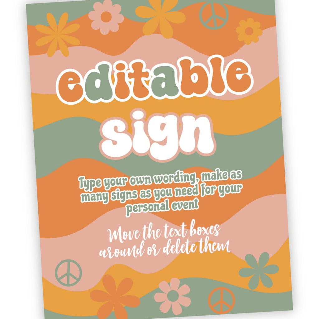 Groovy Birthday Party Sign – PrinterFairy