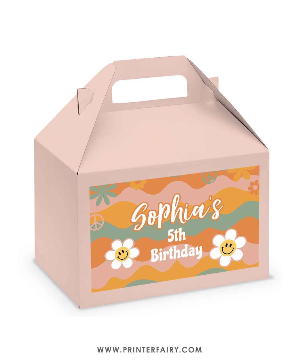 Groovy Birthday Gable Box Label