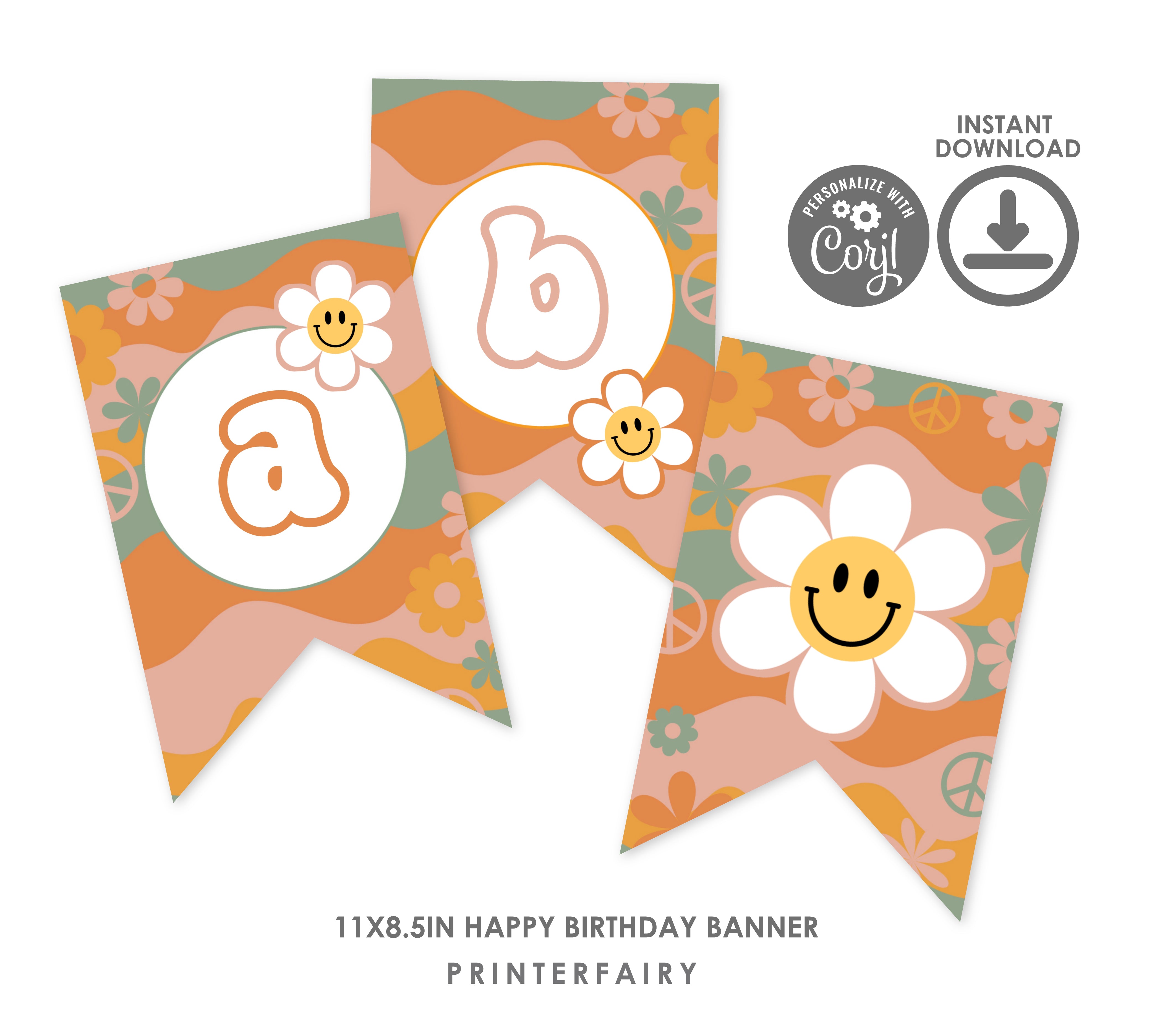 Groovy Birthday Party Banner