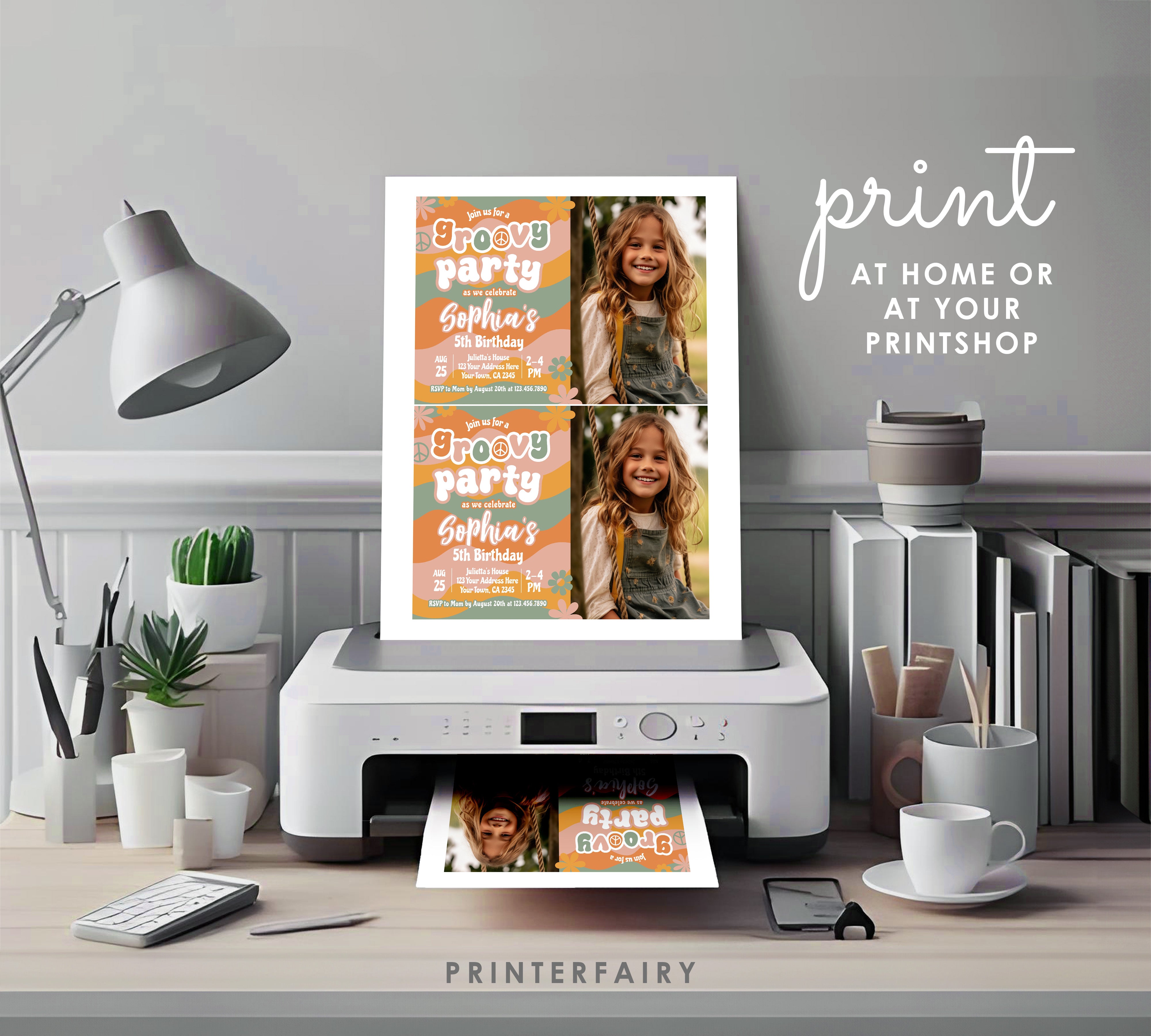Groovy Birthday Invitation with Photo