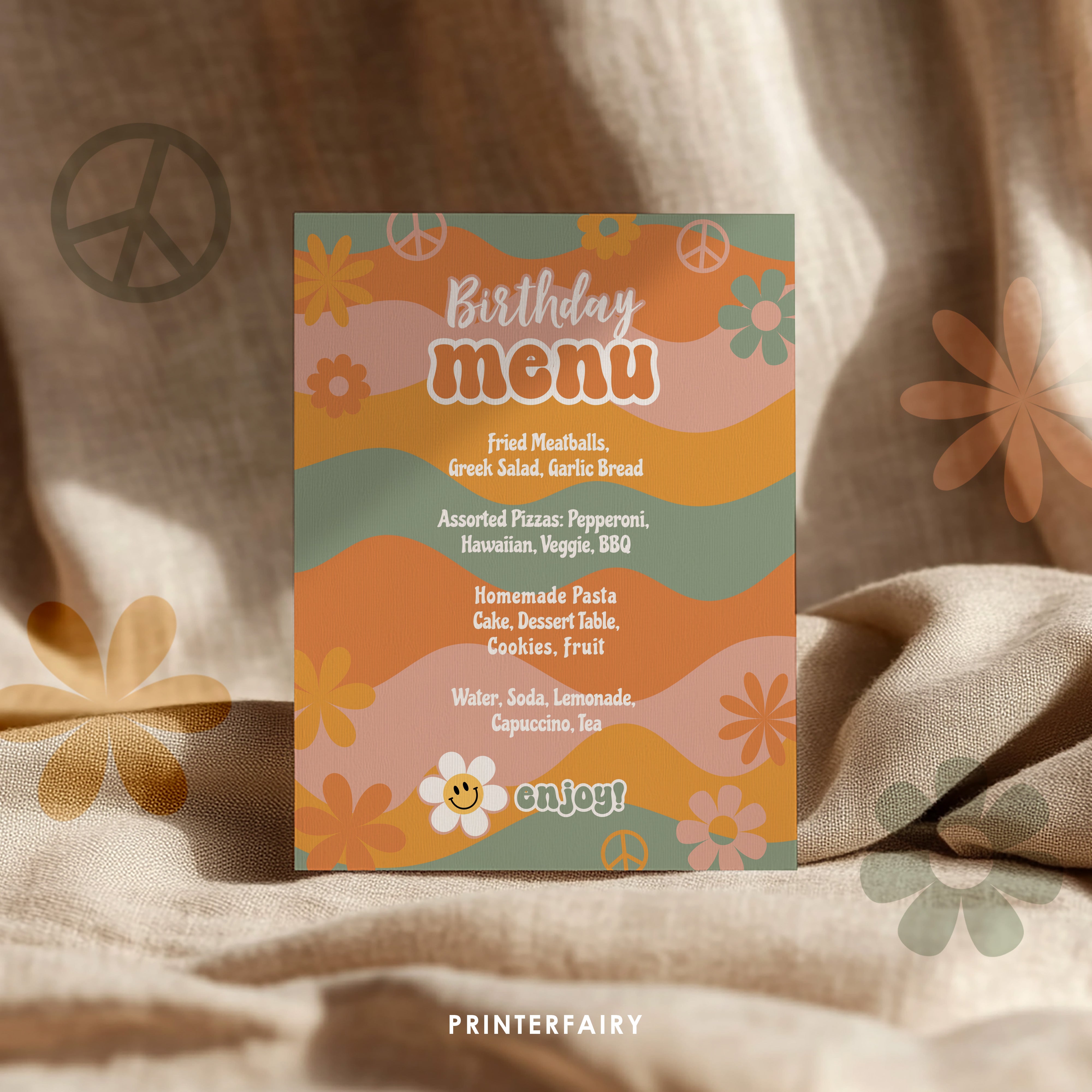 Groovy Birthday Party Menu