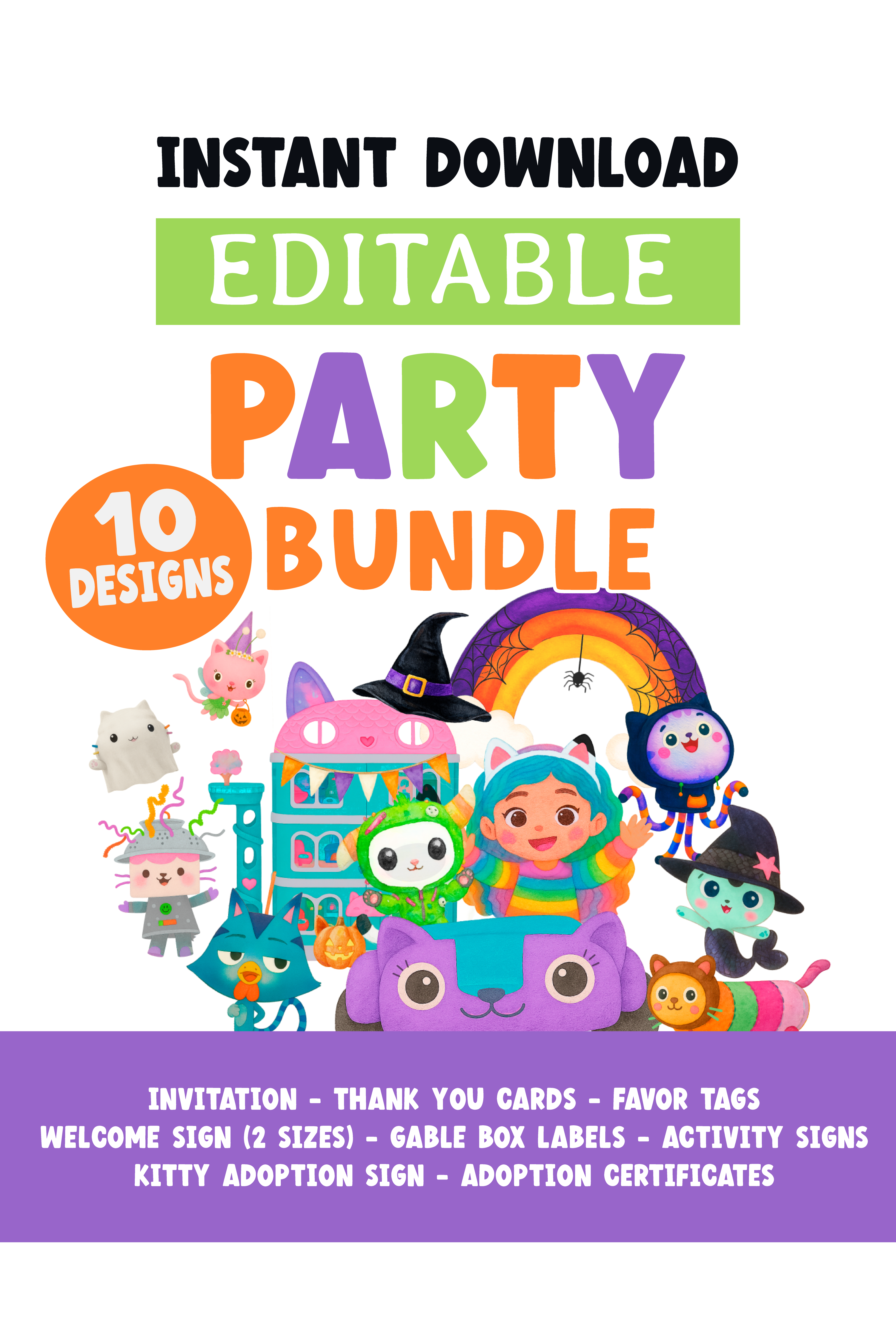 Gabby’s Dollhouse Halloween Birthday Party Bundle