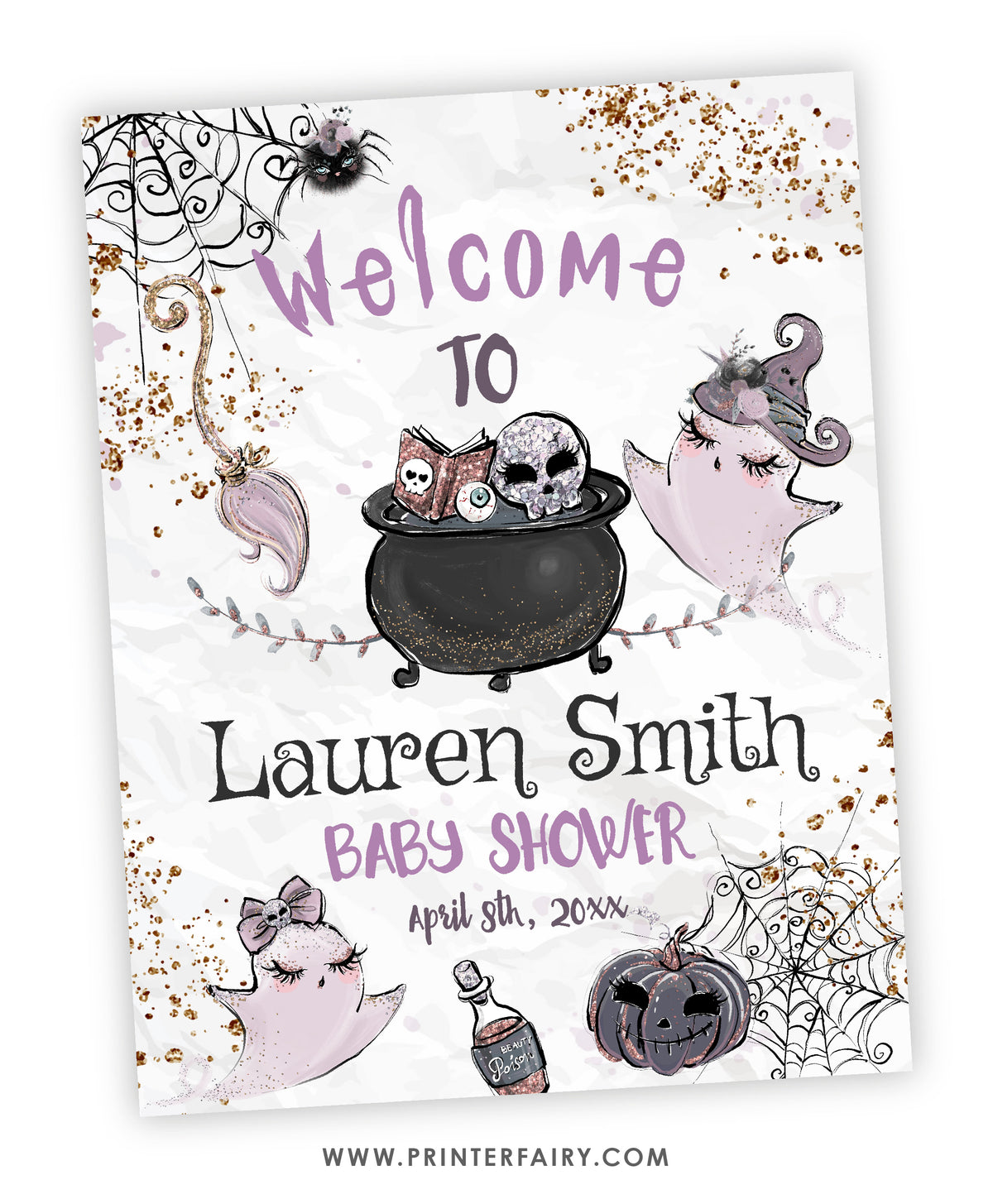 Halloween Baby Shower Welcome Sign