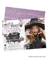 Halloween Birthday Invitation with Photo