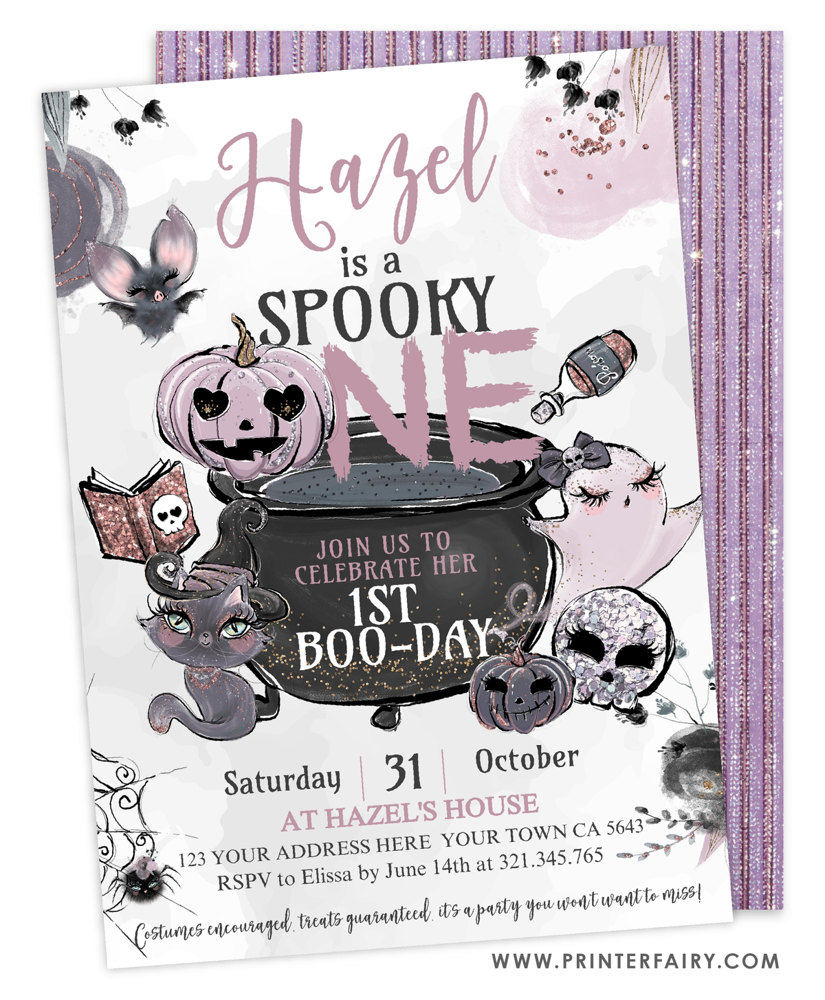 Halloween First Birthday Invitation