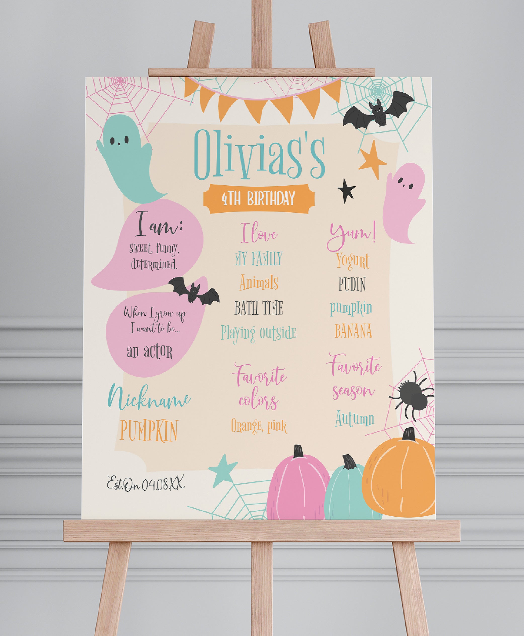 Halloween Birthday Milestones Board