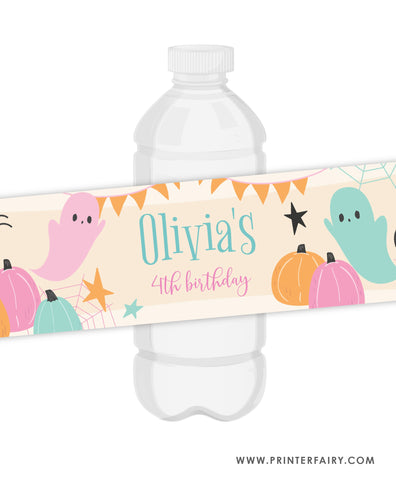 Halloween Party Water Bottle Labels