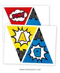 Superhero Birthday Party Banner