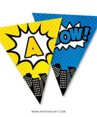 Superhero Birthday Party Banner