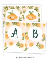 Orange Baby Shower Party Banner