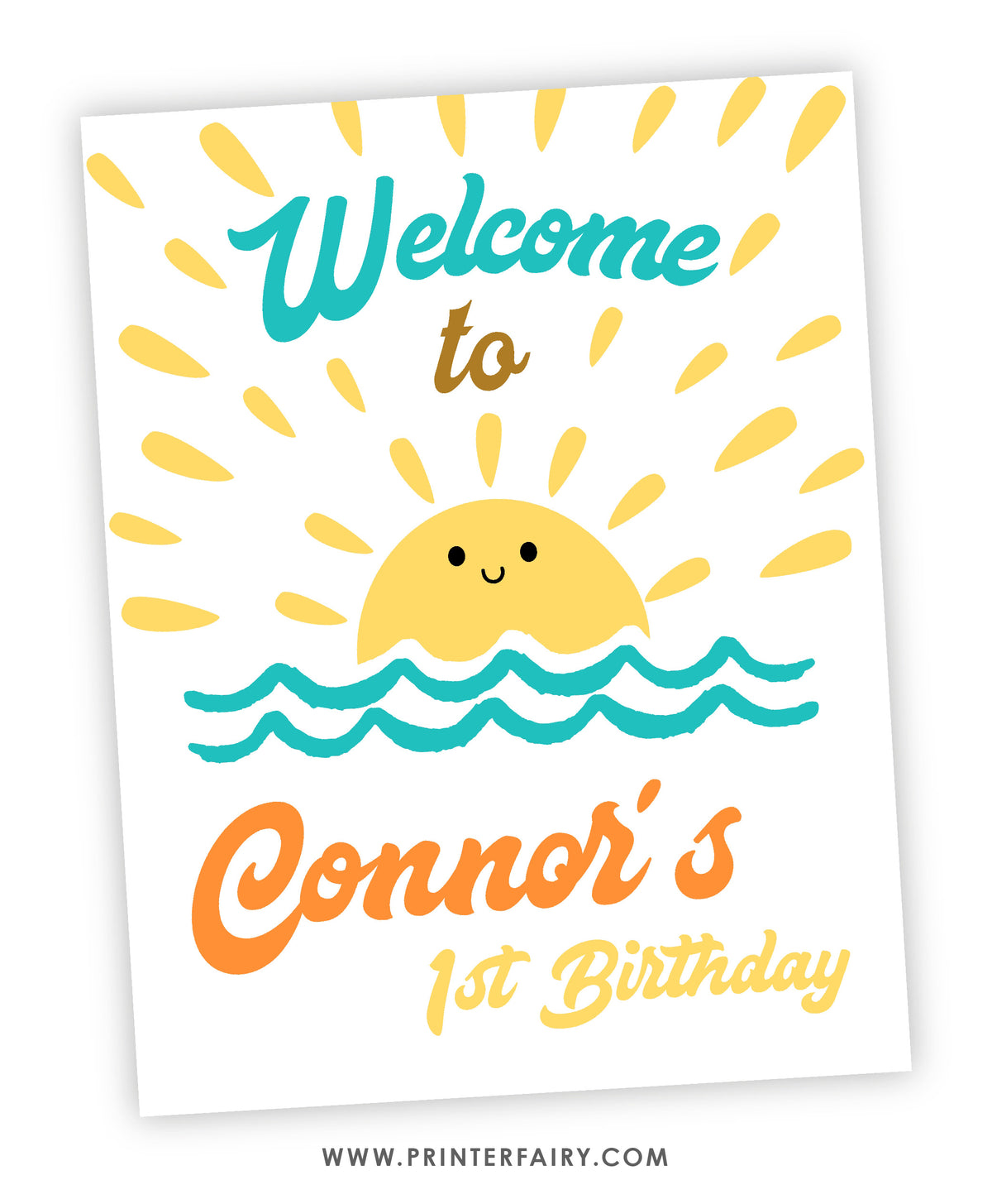 Here Comes the Sun Birthday Party Welcome Sign