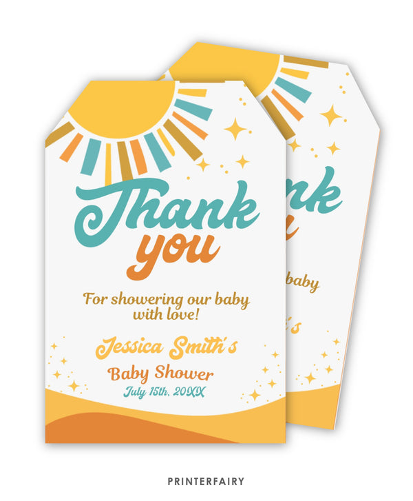 Here Comes the Son Baby Shower Favor Tags