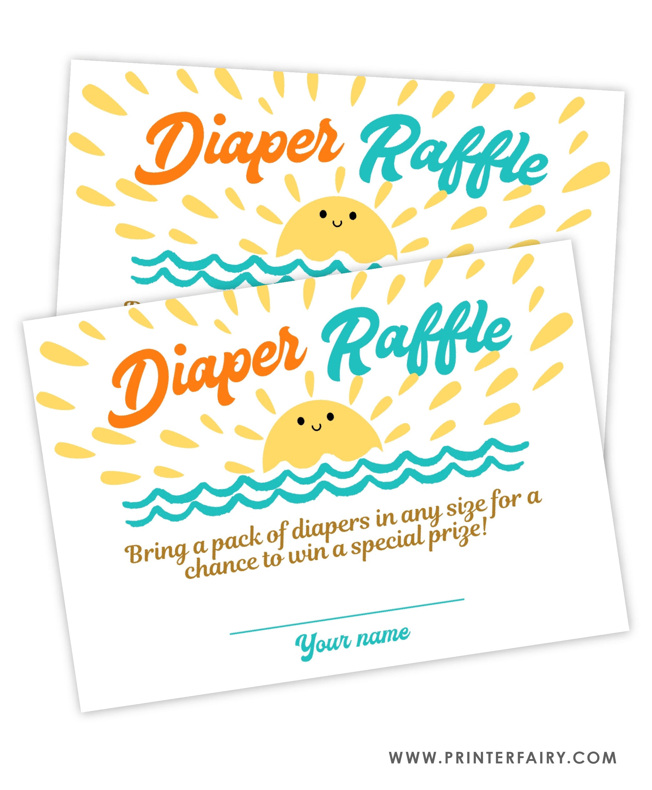 Here Comes The Sun Diaper Raffle Game