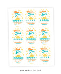 Here Comes the Sun Birthday Party Favor You Tags