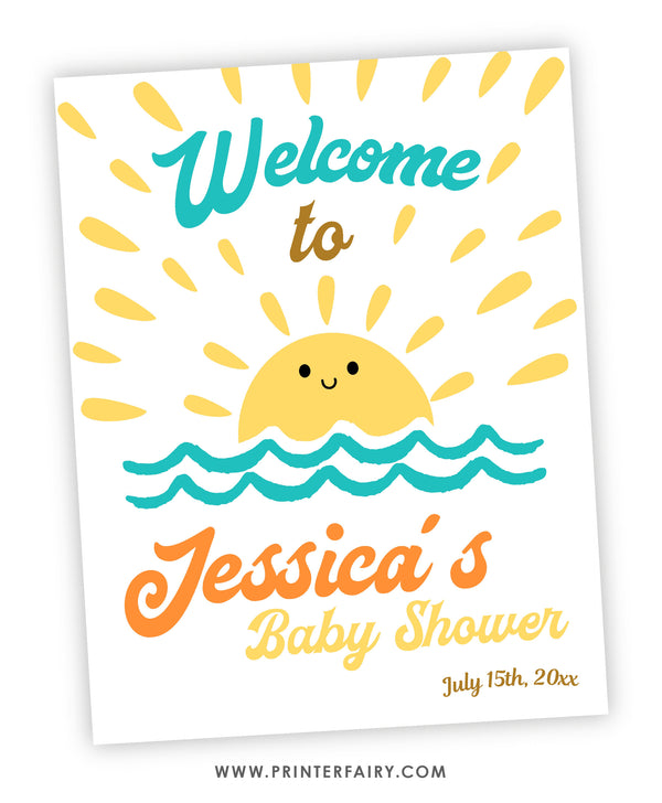 Here Comes the Sun Baby Shower Welcome Sign