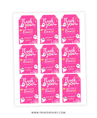 Pink Halloween Favor Tags